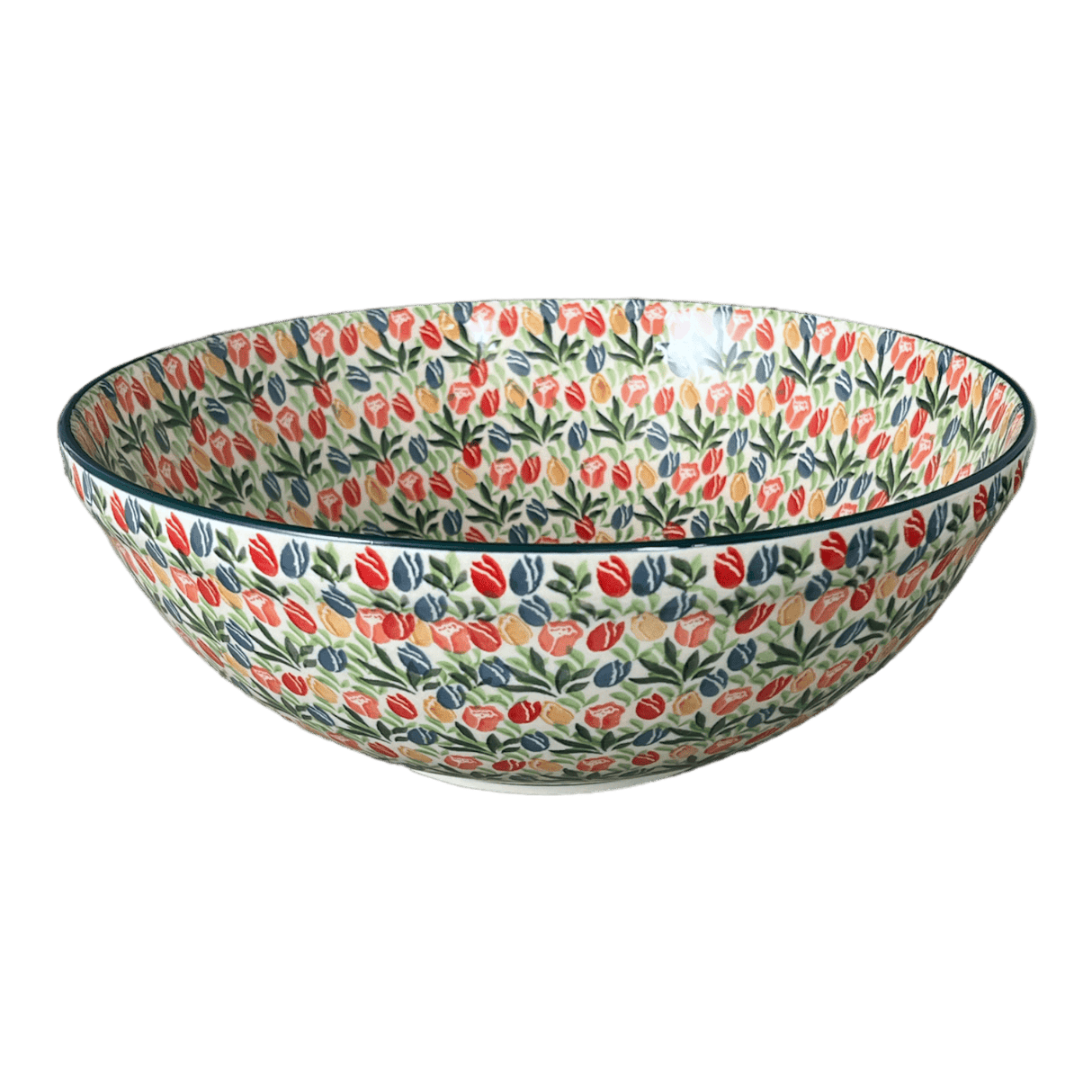 Bowl, Round, 12.75" in "Tulip Burst" by Ceramika Artystyczna | A154-U4226