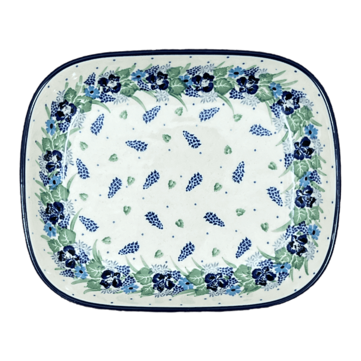 Baker, Rectangular, 7.5" x 9" in "Hyacinth in the Wind" by Ceramika Artystyczna | A159-2037X