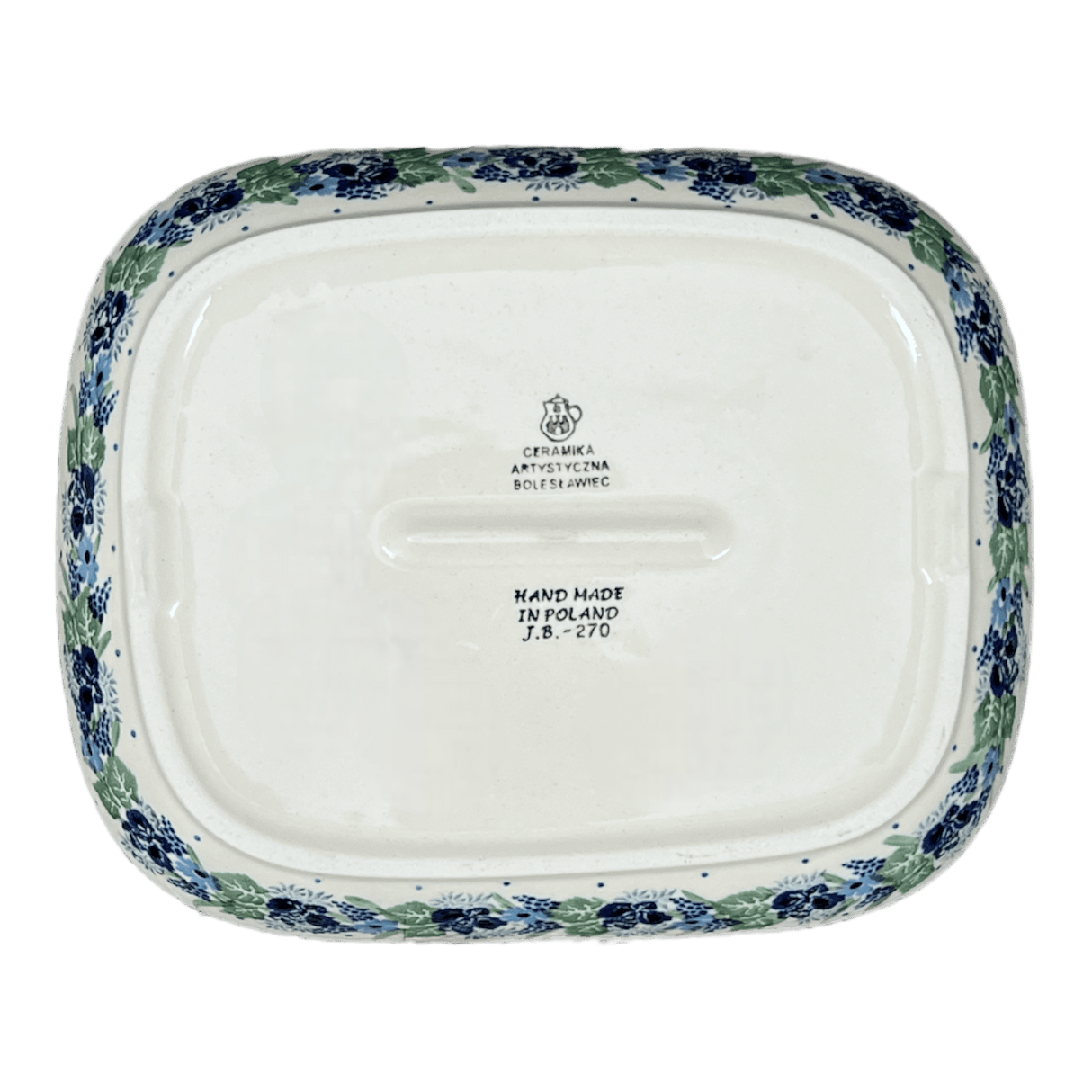 Baker, Rectangular, 7.5" x 9" in "Hyacinth in the Wind" by Ceramika Artystyczna | A159-2037X