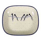 Baker, Rectangular, 7.5" x 9" in "Birds on a Wire" by Ceramika Artystyczna | A159-U4831