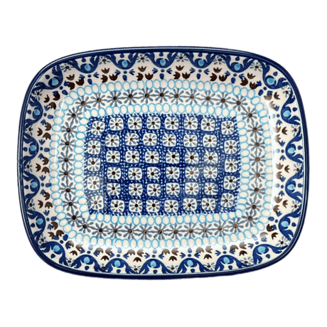 Dish, Shallow, 5.75" x 7" in "Blue Ribbon" by Ceramika Artystyczna  | A160-1026X