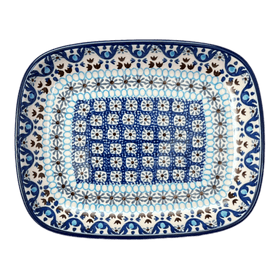 Polish Pottery CA 5.75" x 7" Shallow Dish (Blue Ribbon) | A160-1026X Additional Image at PolishPotteryOutlet.com