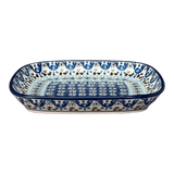 Dish, Shallow, 5.75" x 7" in "Blue Ribbon" by Ceramika Artystyczna  | A160-1026X