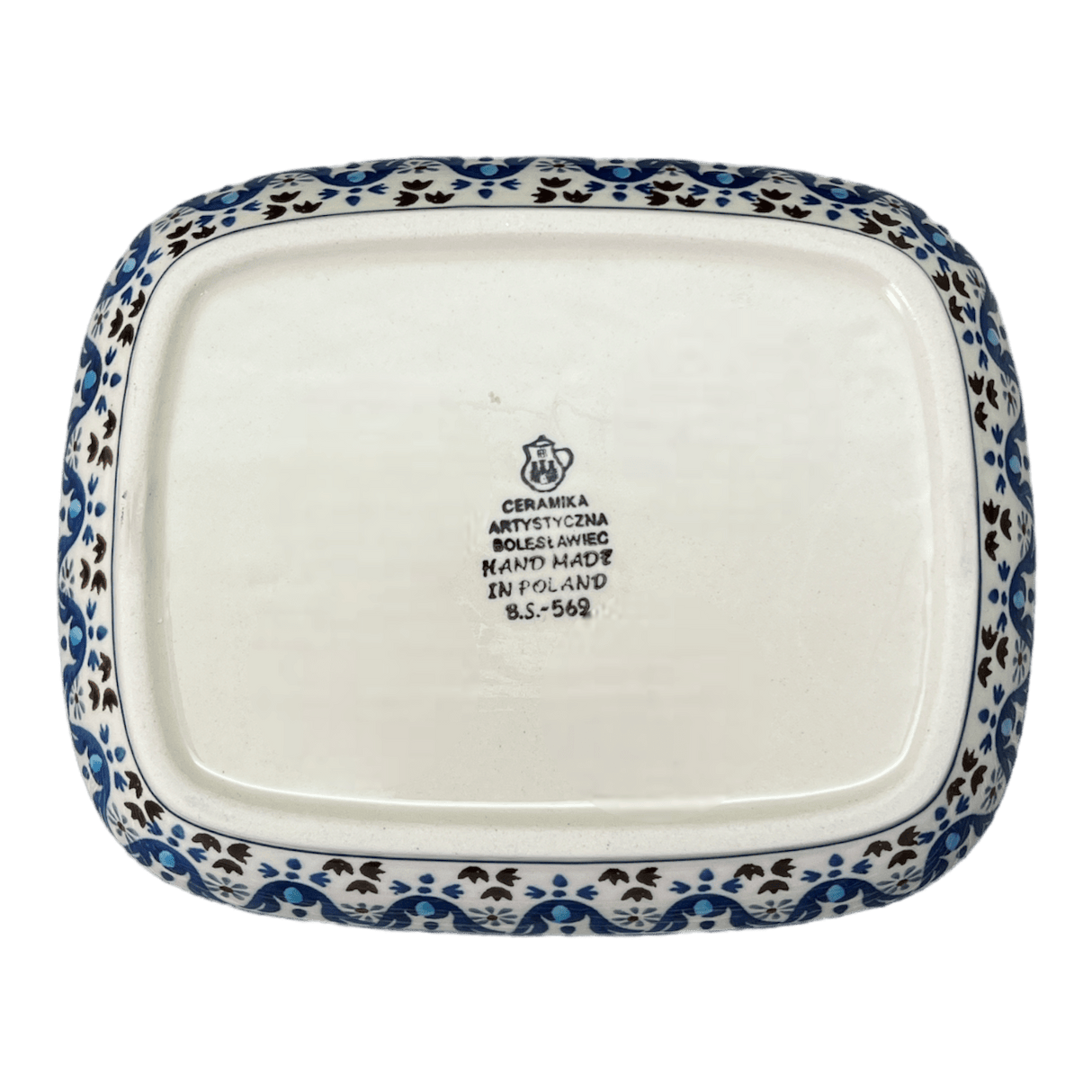 Dish, Shallow, 5.75" x 7" in "Blue Ribbon" by Ceramika Artystyczna  | A160-1026X