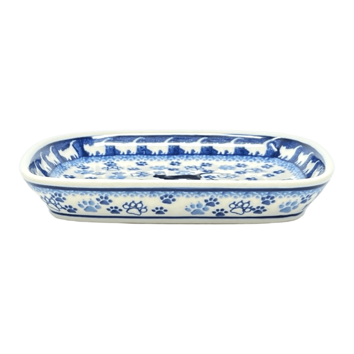 Dish, Shallow, 5.75" x 7" in "Cat Tracks" by Ceramika Artystyczna  | A160-1771