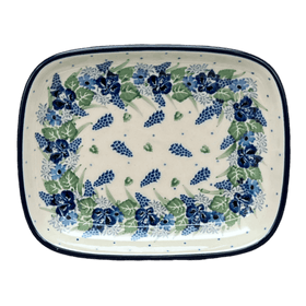 Polish Pottery CA 5.75" x 7" Shallow Dish (Hyacinth in the Wind) | A160-2037X Additional Image at PolishPotteryOutlet.com