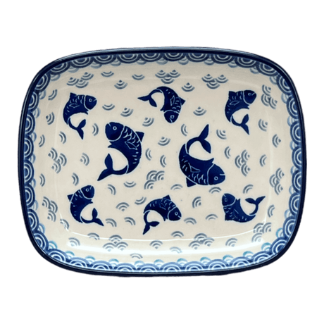 Dish, Shallow, 5.75" x 7" in "Koi Pond" by Ceramika Artystyczna  | A160-2372X