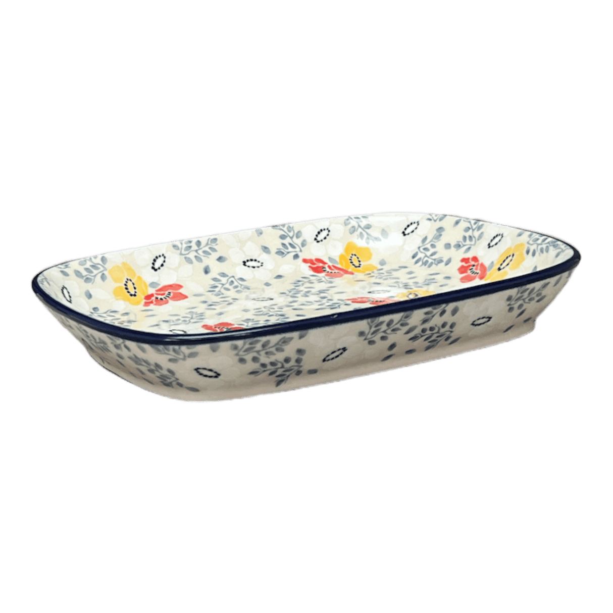 Dish, Shallow, 5.75" x 7" in "Soft Bouquet" by Ceramika Artystyczna  | A160-2378X