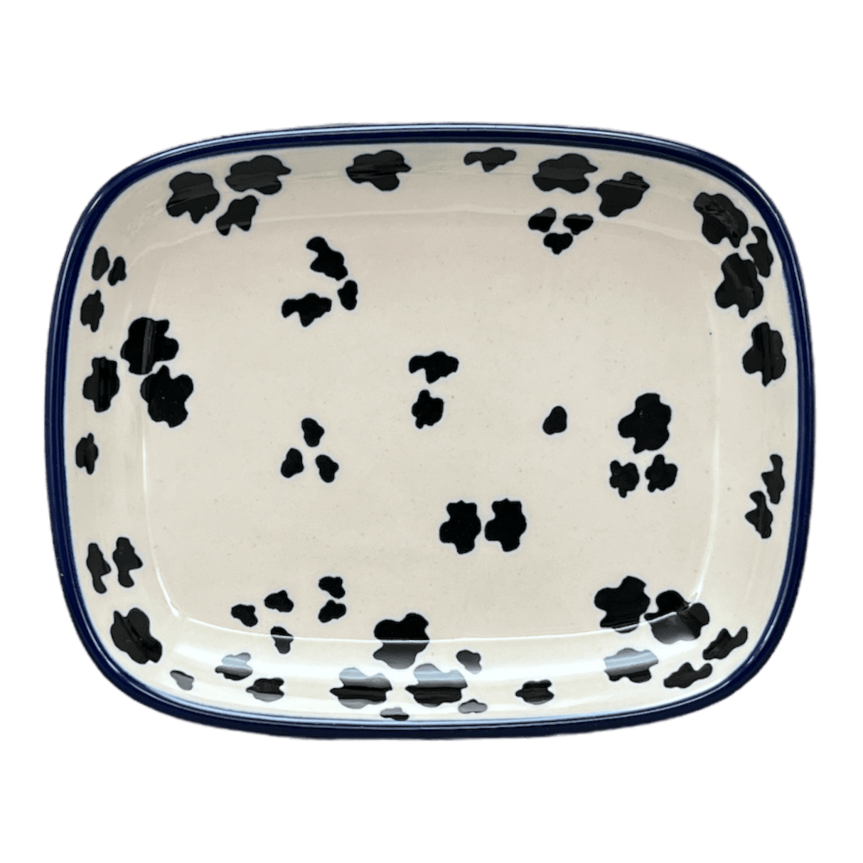 Dish, Shallow, 5.75" x 7" in "Cowabunga - Blue Rim" by Ceramika Artystyczna  | A160-2417X