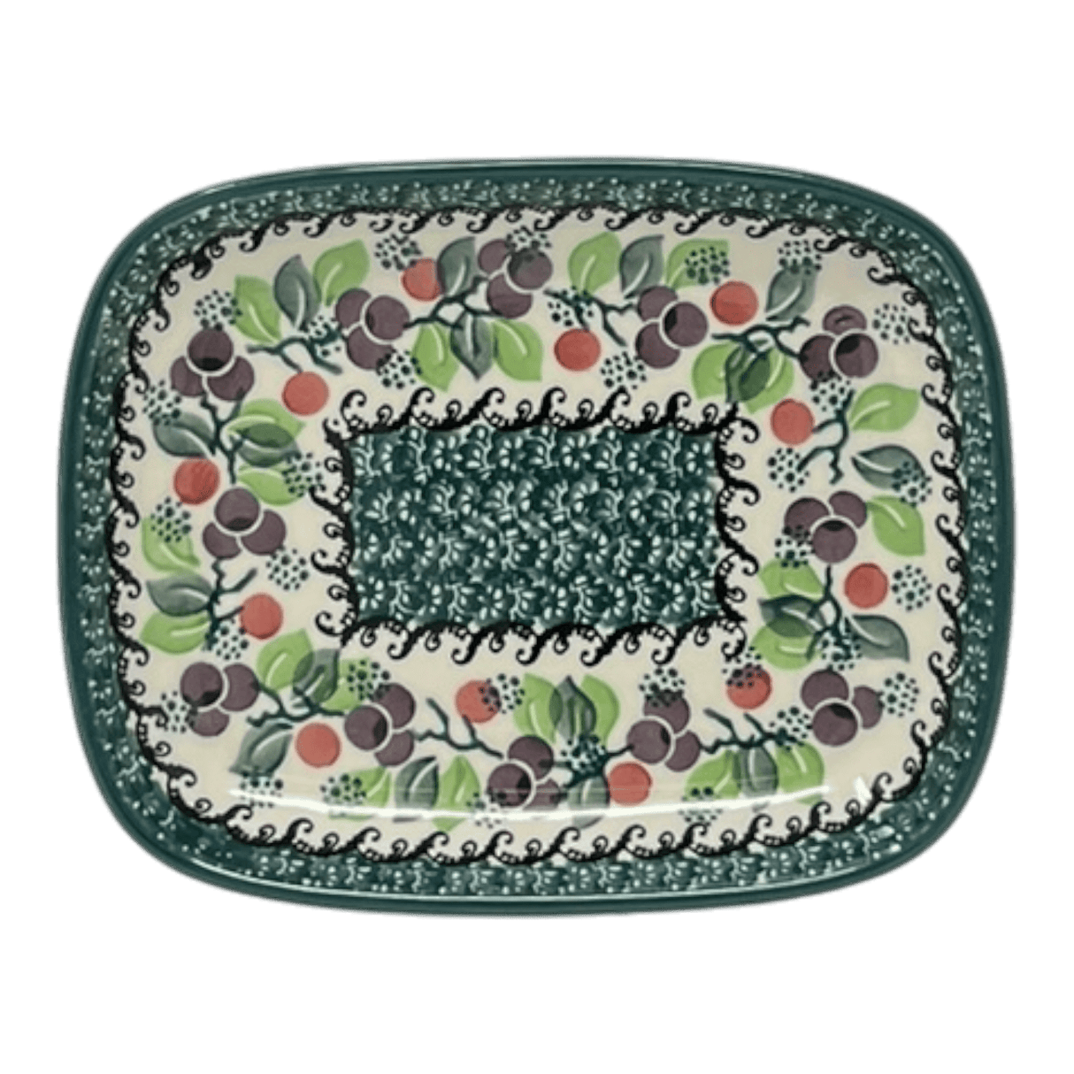 Dish, Shallow, 5.75" x 7" in "Sugar Plums" by Ceramika Artystyczna  | A160-2838Q