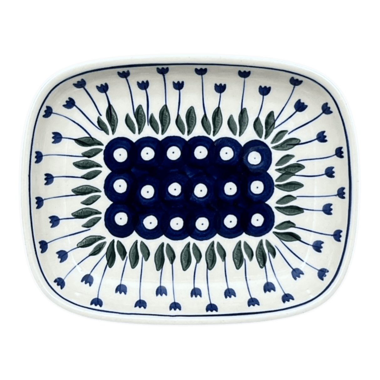 Dish, Shallow, 5.75" x 7" in "Tulip Dot" by Ceramika Artystyczna  | A160-377Z