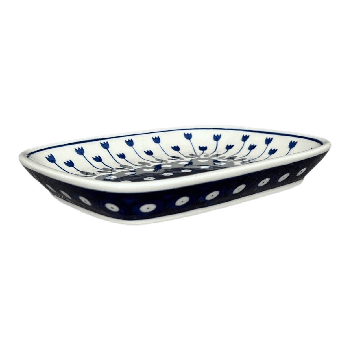 Dish, Shallow, 5.75" x 7" in "Tulip Dot" by Ceramika Artystyczna  | A160-377Z