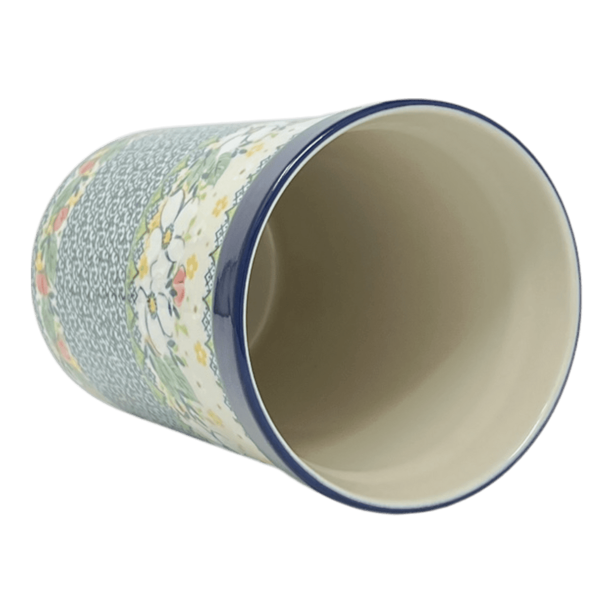 Utensil Holder, 7.75" x 5.5" in "White Cosmos" by Ceramika Artystyczna | A169-U4813