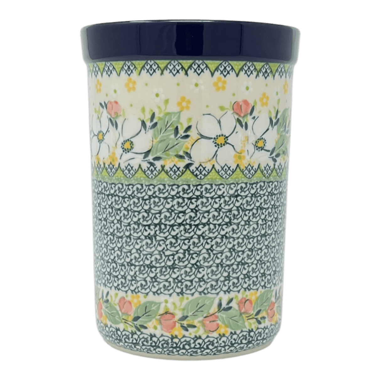 Utensil Holder, 7.75" x 5.5" in "White Cosmos" by Ceramika Artystyczna | A169-U4813