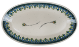 Platter, Oval, 17.5" in "Peacock Plume" by Ceramika Artystyczna | A200-2218X