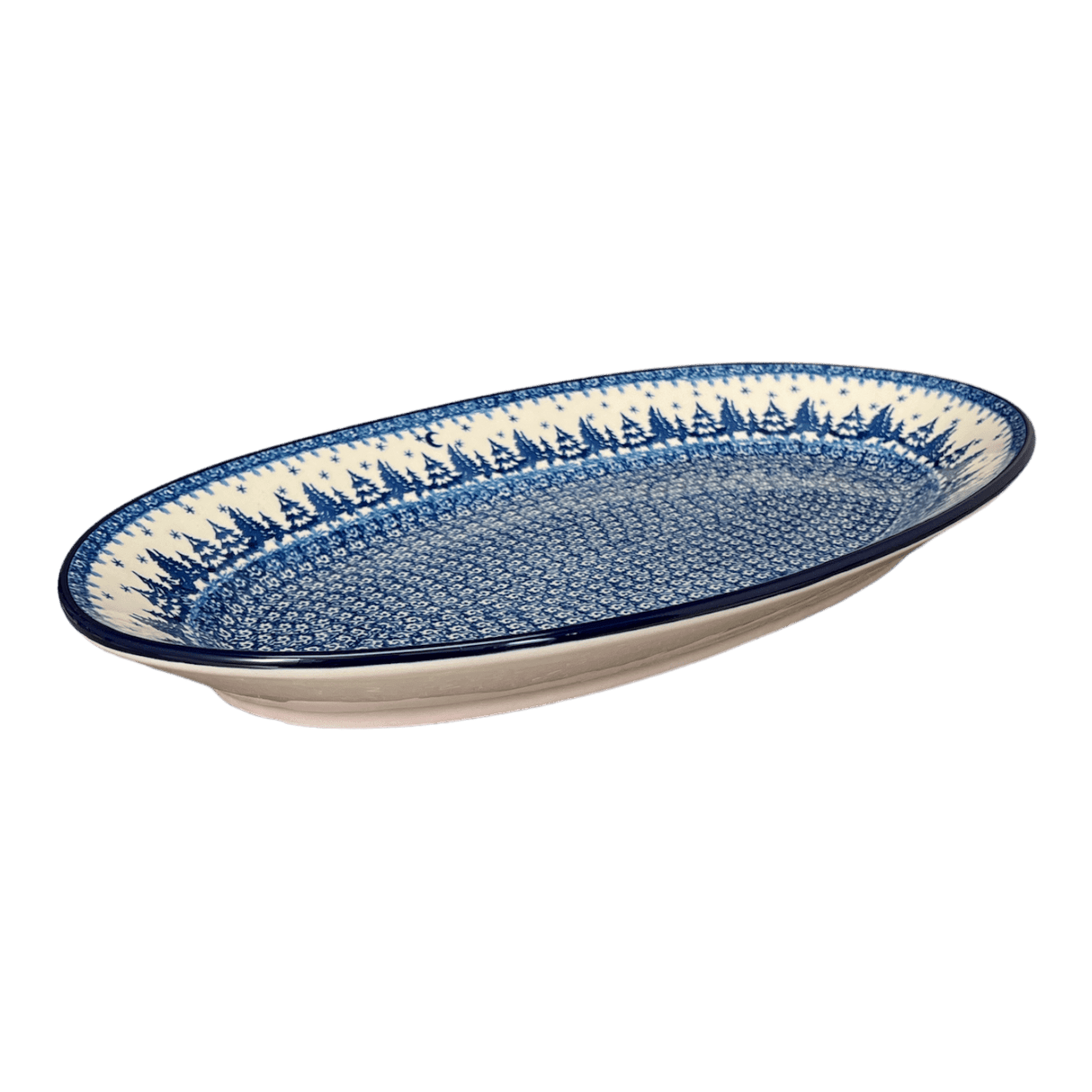 Platter, Oval, 17.5" in "Winter Skies" by Ceramika Artystyczna | A200-2826X