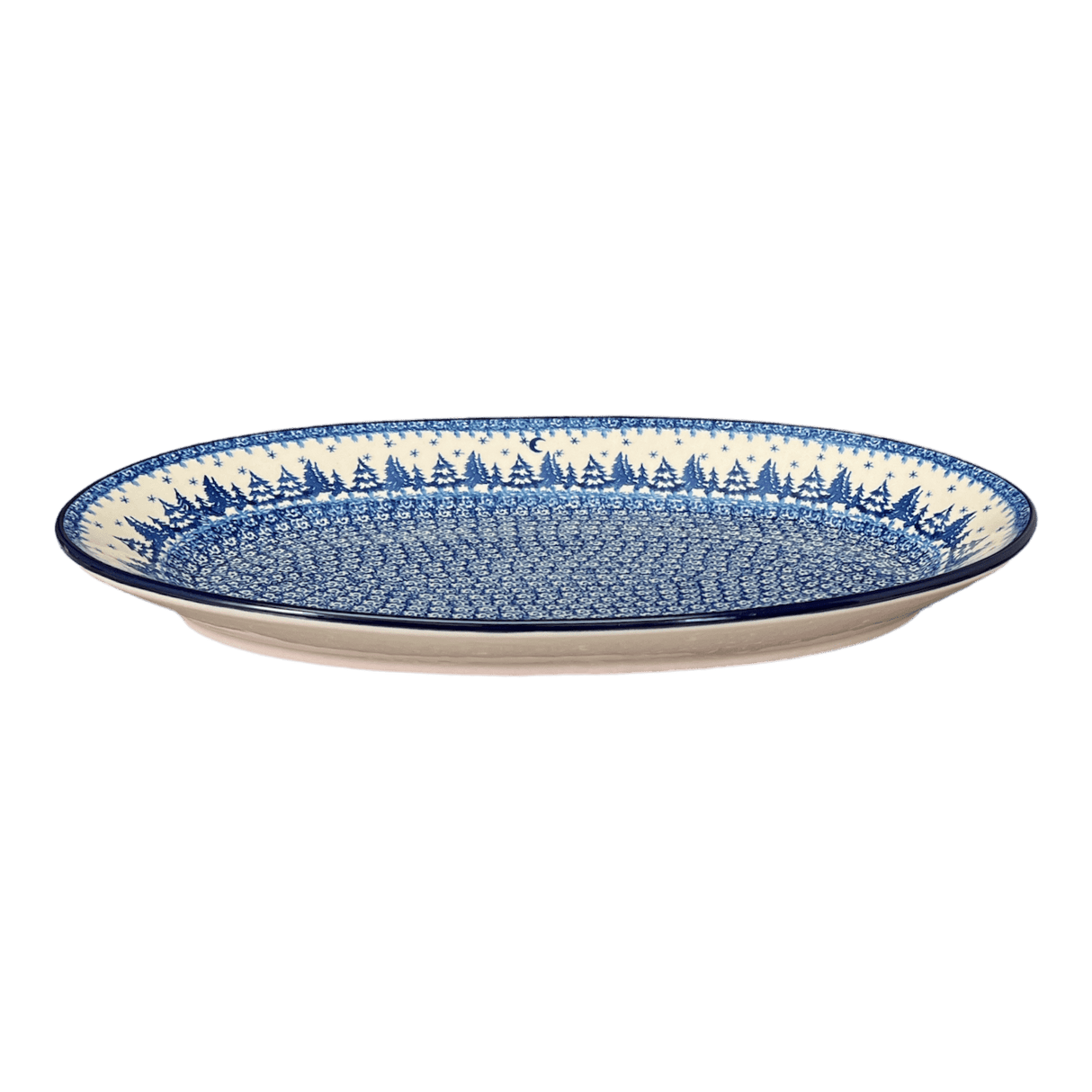 Platter, Oval, 17.5" in "Winter Skies" by Ceramika Artystyczna | A200-2826X