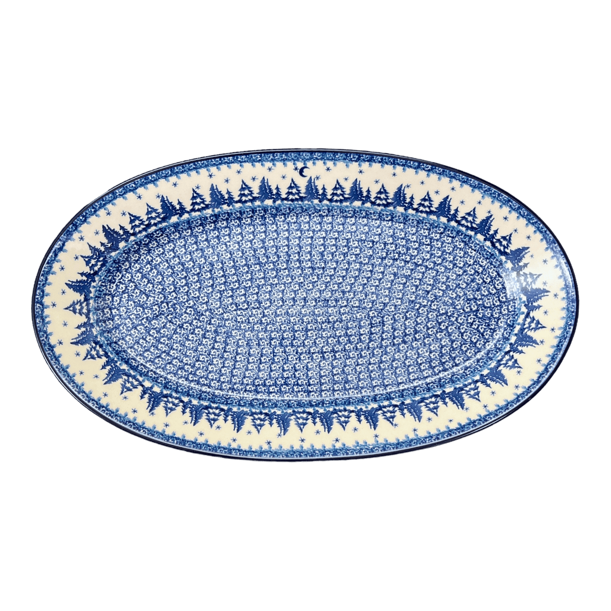 Platter, Oval, 17.5" in "Winter Skies" by Ceramika Artystyczna | A200-2826X