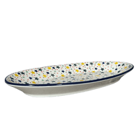 A picture of a Polish Pottery CA 17.5" Oval Platter (Star Shower) | A200-359X as shown at PolishPotteryOutlet.com/products/c-a-17-5-oval-platter-star-shower-a200-359x