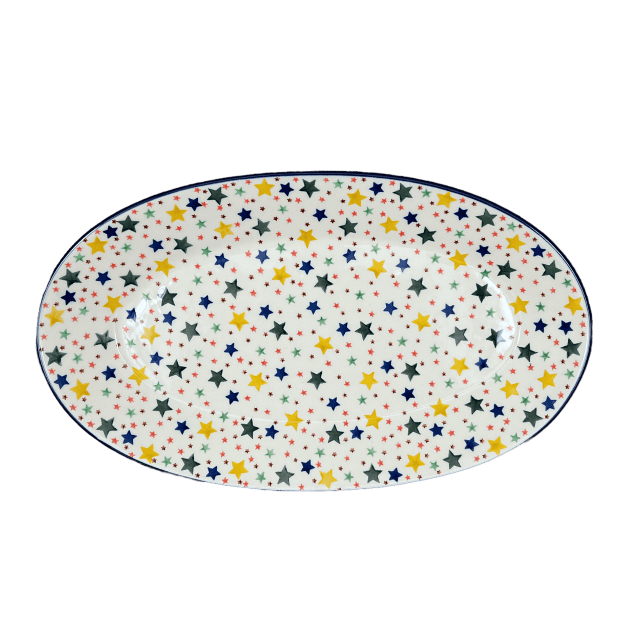 Platter, Oval, 17.5" in "Star Shower" by Ceramika Artystyczna | A200-359X