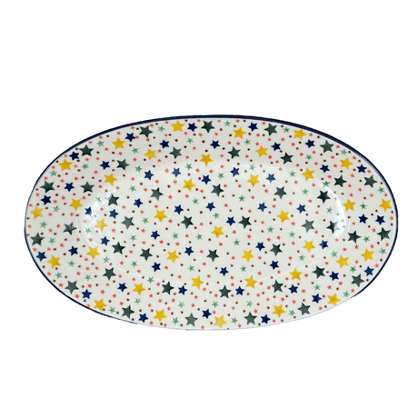 Platter, Oval, 17.5" in "Star Shower" by Ceramika Artystyczna | A200-359X