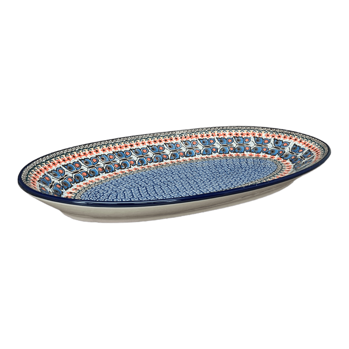 Platter, Oval, 17.5" in "Butterfly Parade" by Ceramika Artystyczna | A200-U1493