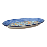 A picture of a Polish Pottery CA 17.5" Oval Platter (Poseidon's Treasure) | A200-U1899 as shown at PolishPotteryOutlet.com/products/17-5-oval-platter-poseidons-treasure-a200-u1899