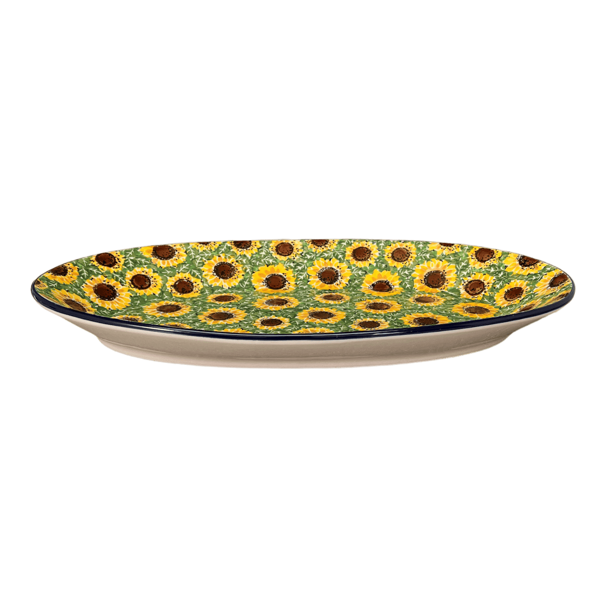 Platter, Oval, 17.5" in "Sunflower Field" by Ceramika Artystyczna | A200-U4737