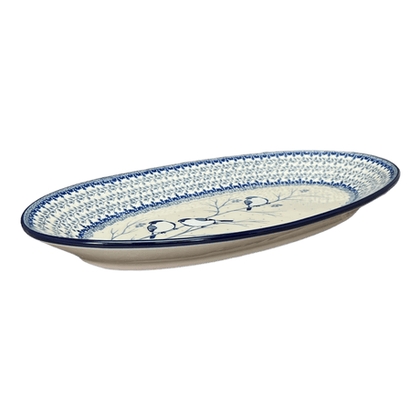 Platter, Oval, 17.5" in "Bullfinch on Blue" by Ceramika Artystyczna | A200-U4830