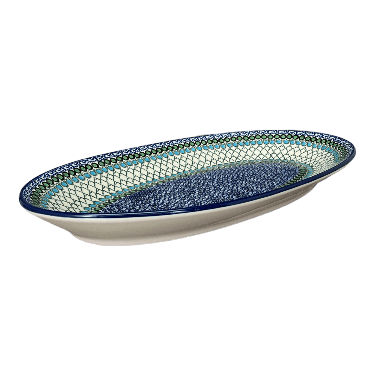 Platter, Oval, 17.5" in "Mediterranean Waves" by Ceramika Artystyczna | A200-U72