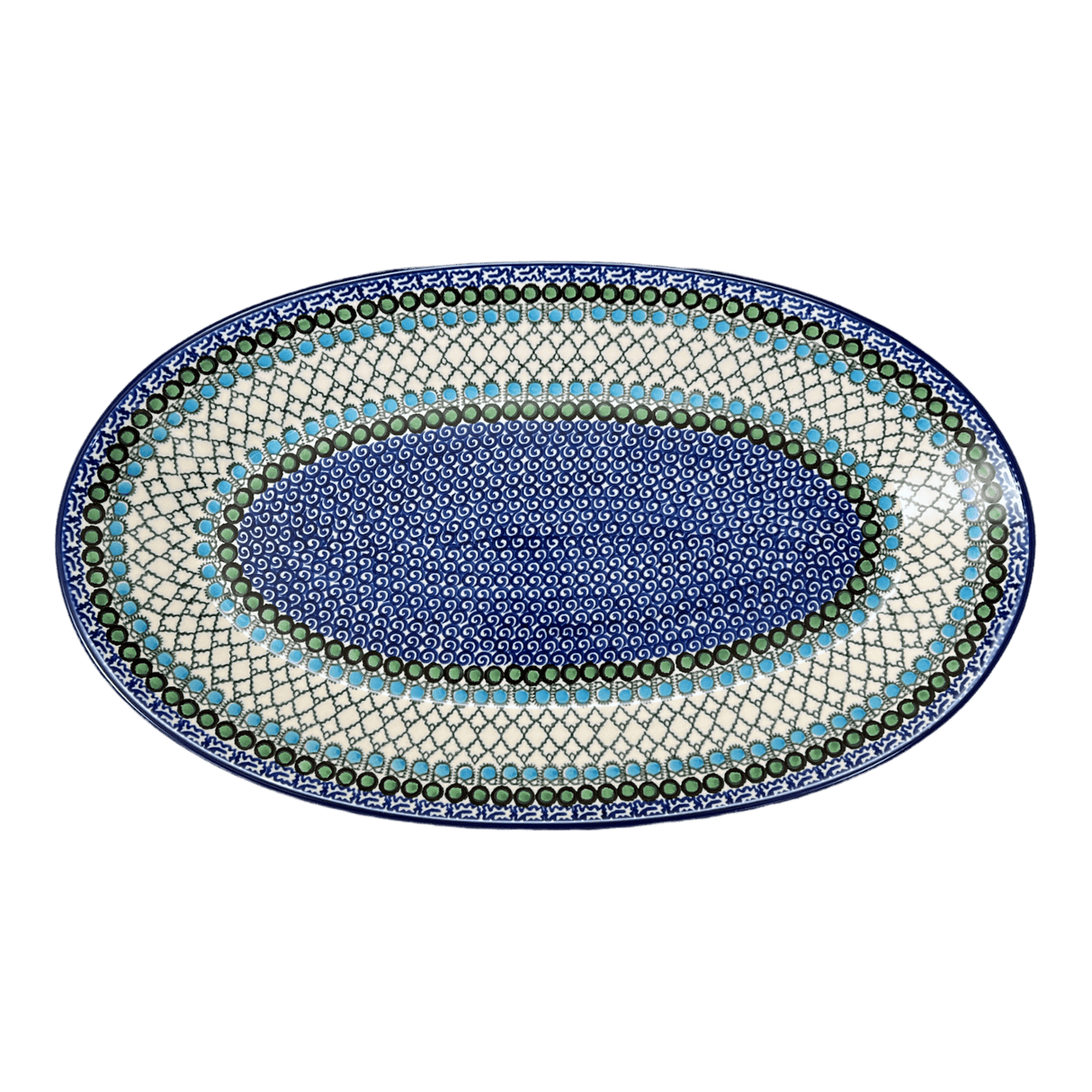 Platter, Oval, 17.5" in "Mediterranean Waves" by Ceramika Artystyczna | A200-U72