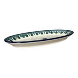 Platter, Oval, 14.75" x 8.5" in "Peacock Plume" by Ceramika Artystyczna | A205-2218X