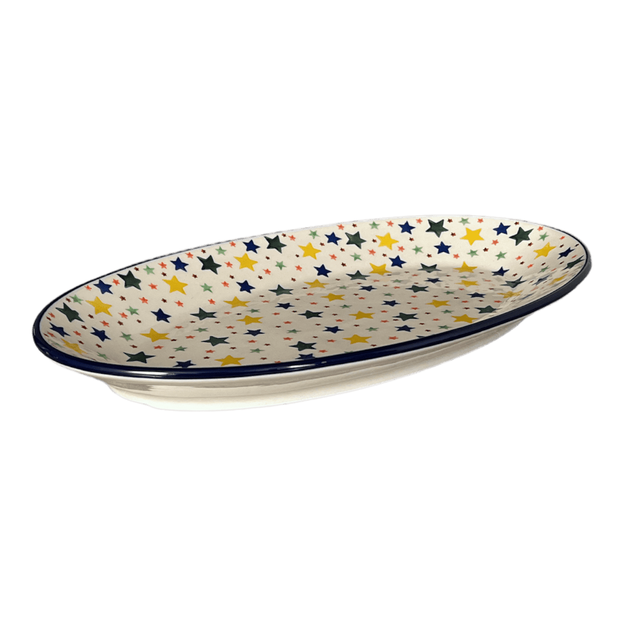 Platter, Oval, 14.75" x 8.5" in "Star Shower" by Ceramika Artystyczna | A205-359X