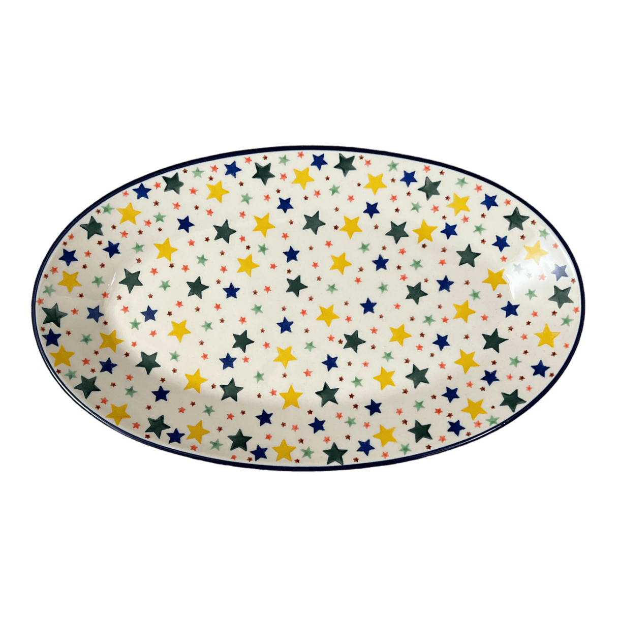 Platter, Oval, 14.75" x 8.5" in "Star Shower" by Ceramika Artystyczna | A205-359X