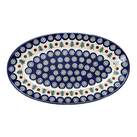 Polish Pottery CA 14.75" x 8.5" Oval Platter (Peacock Pine) | A205-366X Additional Image at PolishPotteryOutlet.com
