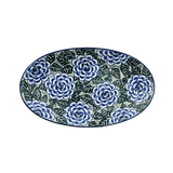 Platter, Oval, 14.75" x 8.5" in "Blue Dahlia" by Ceramika Artystyczna | A205-U1473