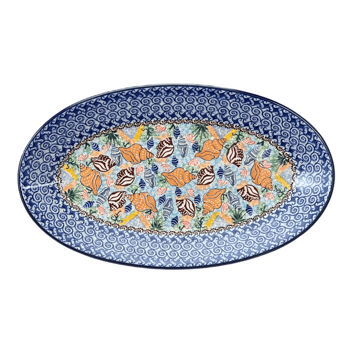 Platter, Oval, 14.75" x 8.5" in "Poseidon's Treasure" by Ceramika Artystyczna | A205-U1899