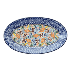 Polish Pottery C.A. 14.75" x 8.5" Oval Platter (Poseidon's Treasure) | A205-U1899 Additional Image at PolishPotteryOutlet.com