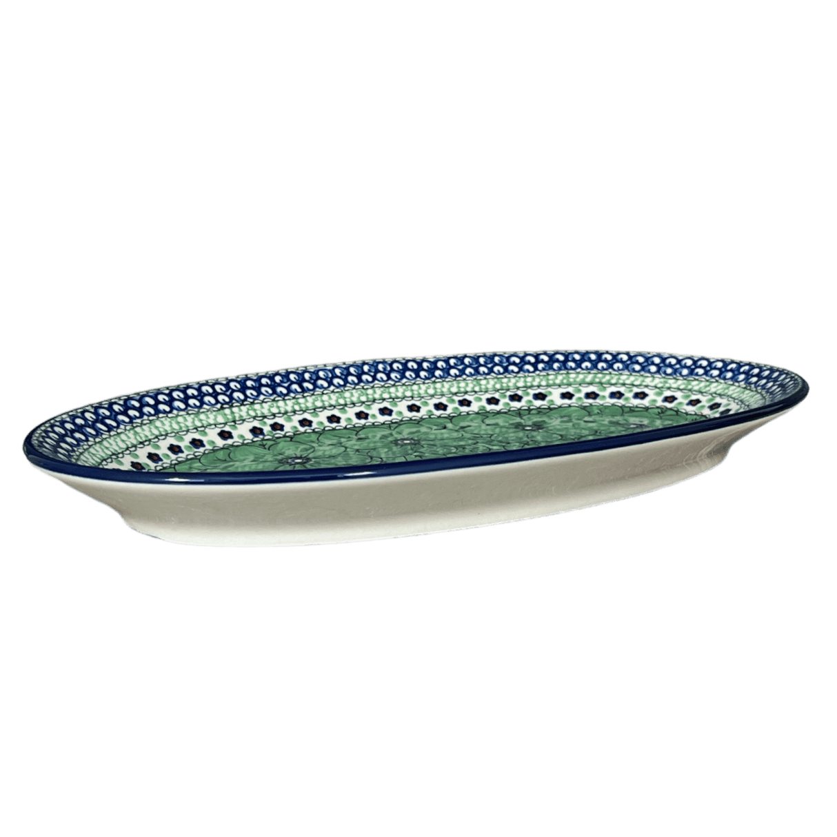 Platter, Oval, 14.75" x 8.5" in "Green Goddess" by Ceramika Artystyczna | A205-U408A