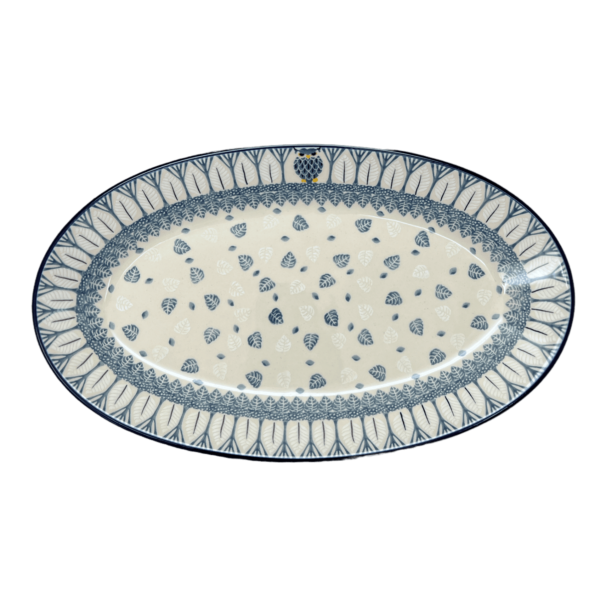 Platter, Oval, 14.75" x 8.5" in "Lone Owl" by Ceramika Artystyczna | A205-U4872