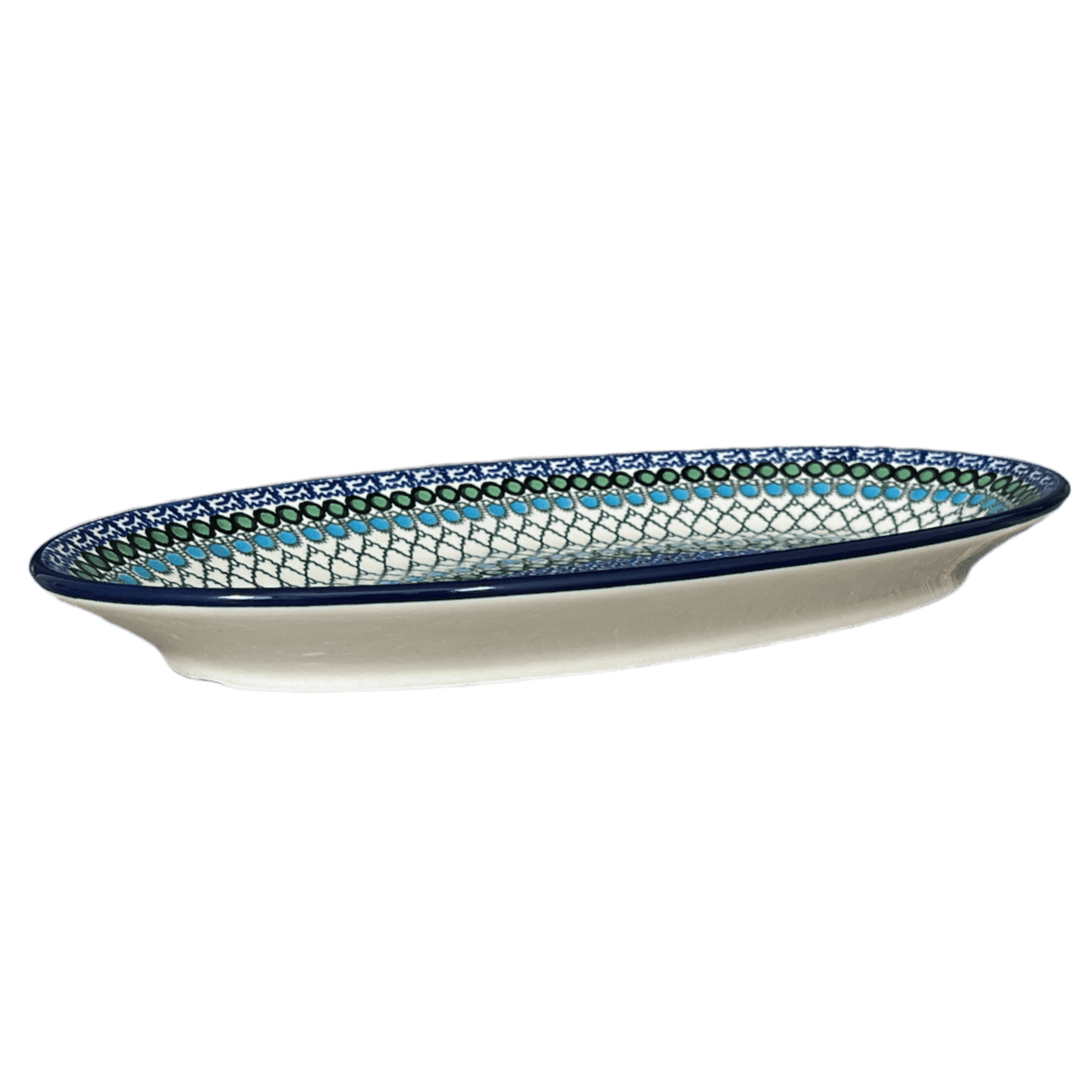 Platter, Oval, 14.75" x 8.5" in "Mediterranean Waves" by Ceramika Artystyczna | A205-U72