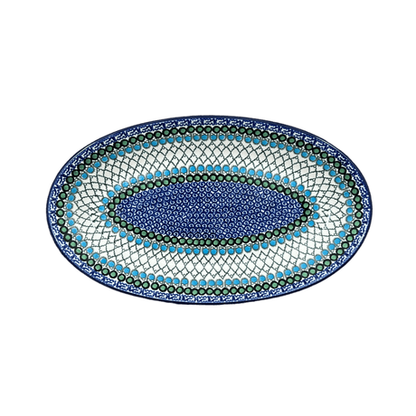 Platter, Oval, 14.75" x 8.5" in "Mediterranean Waves" by Ceramika Artystyczna | A205-U72