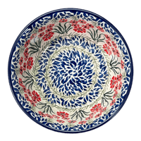 A picture of a Polish Pottery CA 6.25" Bowl (Red Aster) | A209-1435X as shown at PolishPotteryOutlet.com/products/6-25-bowl-red-aster-a209-1435x
