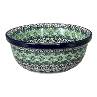 A picture of a Polish Pottery Bowl, Round, 6.25" in "Ring of Green" by Ceramika Artystyczna  | A209-1479X as shown at PolishPotteryOutlet.com/products/6-25-bowl-ring-of-green-a209-1479x