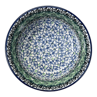 A picture of a Polish Pottery Bowl, Round, 6.25" in "Ring of Green" by Ceramika Artystyczna  | A209-1479X as shown at PolishPotteryOutlet.com/products/6-25-bowl-ring-of-green-a209-1479x