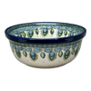 Polish Pottery C.A. 6.25" Bowl (Peacock Plume) | A209-2218X at PolishPotteryOutlet.com