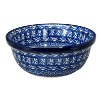 A picture of a Polish Pottery Bowl, Round, 6.25" in "Wavy Blues" by Ceramika Artystyczna  | A209-905X as shown at PolishPotteryOutlet.com/products/6-25-bowl-wavy-blues-a209-905x