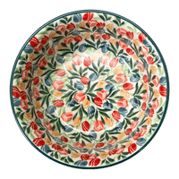 A picture of a Polish Pottery CA 6.25" Bowl (Tulip Burst) | A209-U4226 as shown at PolishPotteryOutlet.com/products/6-25-bowl-tulip-burst-a209-u4226