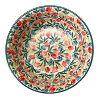 A picture of a Polish Pottery Bowl, Round, 6.25" in "Tulip Burst" by Ceramika Artystyczna  | A209-U4226 as shown at PolishPotteryOutlet.com/products/6-25-bowl-tulip-burst-a209-u4226