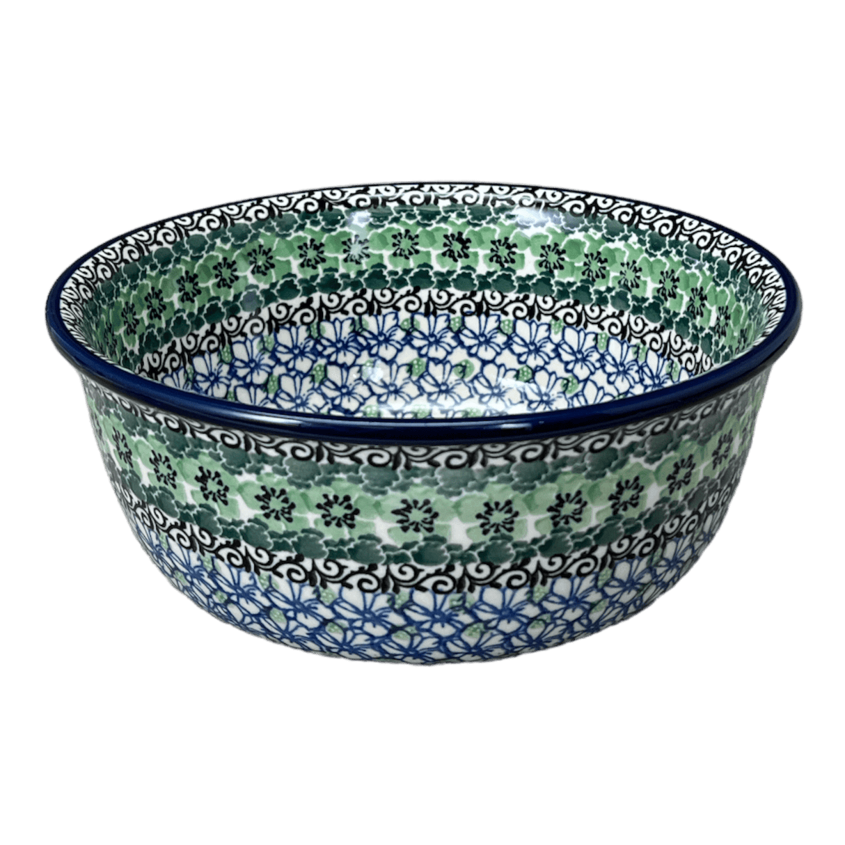 Bowl, Round, 7.75" in "Ring of Green" by Ceramika Artystyczna | A211-1479X